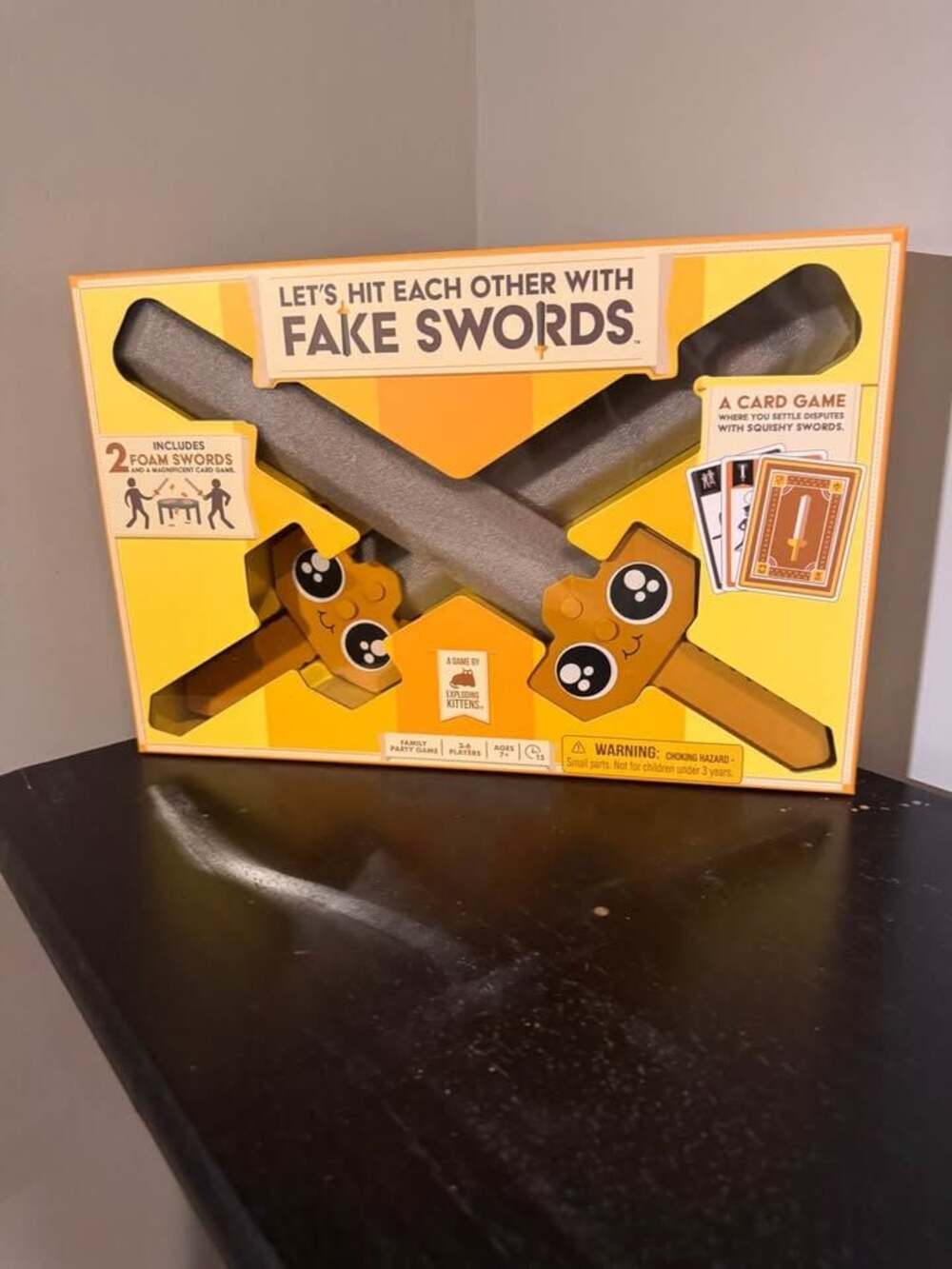 NEW Exploding Kittens Let's Hit Each Other With Fake Swords Card Game